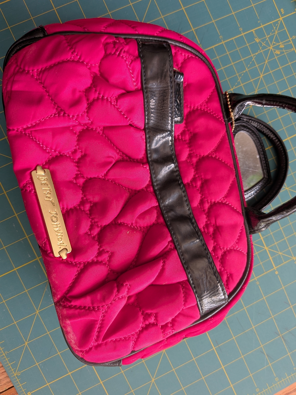 Betsey Johnson Hot Pink Quilted Bag